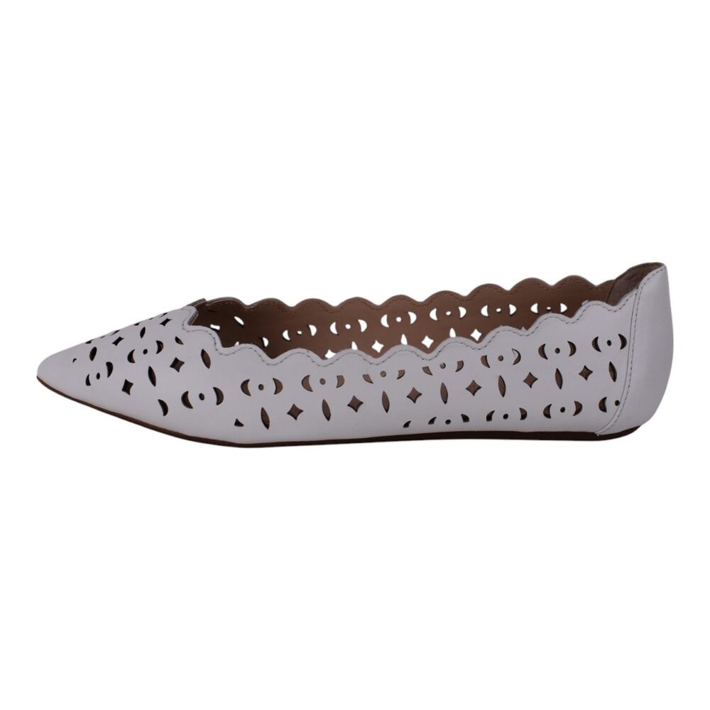 Adrienne Vittadini FORST Leather Laser-Cut Flats – White (Size 8M) - Picture 5 of 9